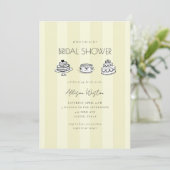 Yellow Vintage Cake Bridal Shower Invitation (Debout devant)