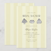 Yellow Vintage Cake Bridal Shower Invitation (Devant / Derrière)
