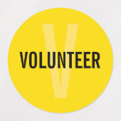 Yellow Volunteer Badge Labels (Design 2)
