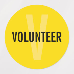 Yellow Volunteer Badge Labels