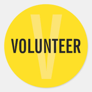 Yellow Volunteer Badge Ronde Sticker