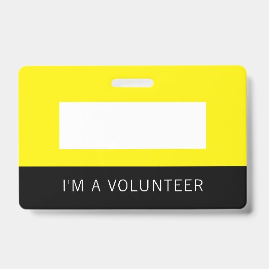 Yellow Volunteer Name Badge (Voorzijde)