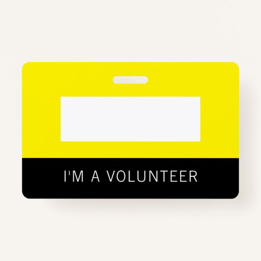 Yellow Volunteer Name Badge (Voorkant)