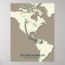 Yellow Warbler Migration Map – Minimalistische Vin