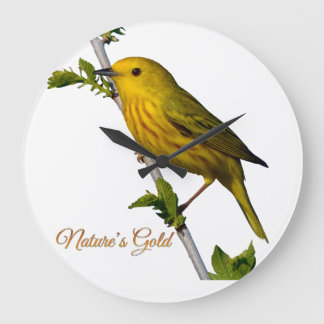 Yellow Warbler "Natuur's Gold" Printed Art Kaart Grote Klok
