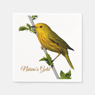 Yellow Warbler "Natuur's Gold" Printed Art Kaart Servet