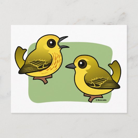 Yellow Warbler-paar Briefkaart (Voorkant)