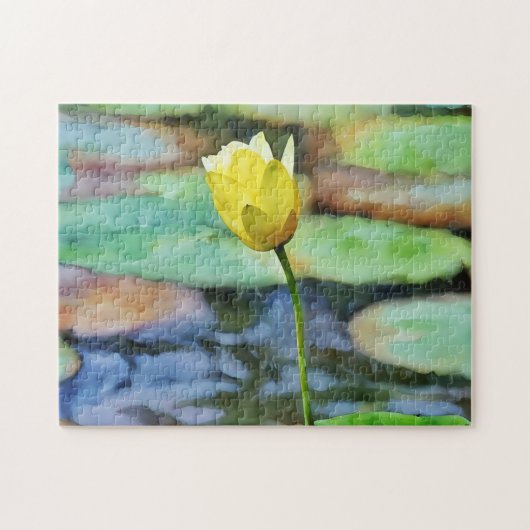 Yellow Water Lily Natuur Art Puzzel Legpuzzel (Horizontaal)