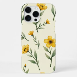 Yellow Watercolor Floral Phone Case iPhone 16 Pro Max Hoesje