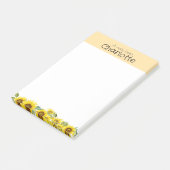 Yellow Watercolor nom de tournesol Post-it Notes (Incliné)