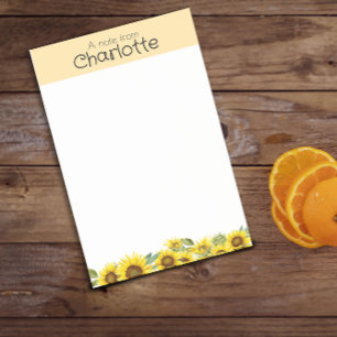 Yellow Watercolor nom de tournesol Post-it Notes