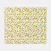 Yellow Watercolor Wildflower Pattern  Fleece Deken (Voorkant (Horizontaal))