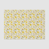 Yellow Watercolor Wildflowers Pattern  Tissuepapier (Voorkant)