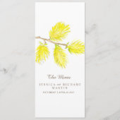 Yellow waterverf bruiloft menu (Voorkant)