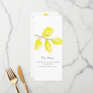 Yellow waterverf bruiloft menu