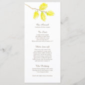 Yellow waterverf bruiloft menu (Achterkant)