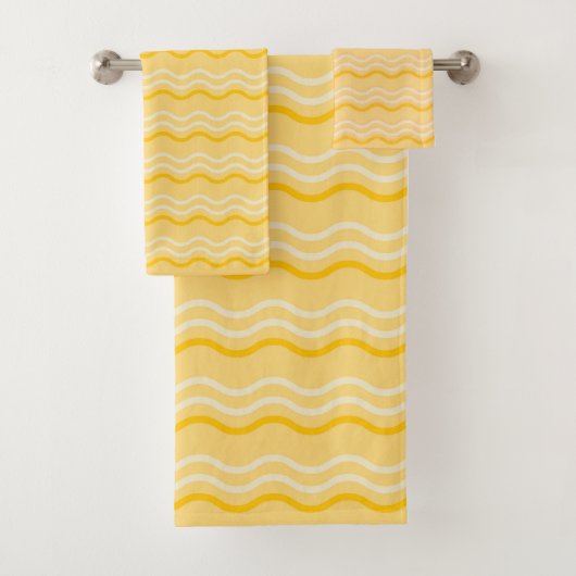 Yellow Wave Pattern Towel (En situation)