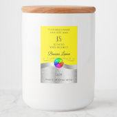 Yellow Wavy Silver Logo Monogramme Étiquette produ (Devant)