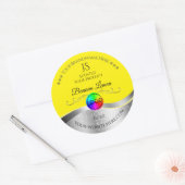 Yellow Wavy Silver Logo Monogramme Étiquette produ (Enveloppe)