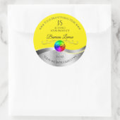 Yellow Wavy Silver Logo Monogramme Étiquette produ (Sac)