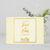 Yellow Wedding Flowers Folie Invitation Uitnodiging (Staand Voorkant)