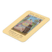 Yellow Wedding Save The Date Cat Couple Magneet (Linkerzijde)