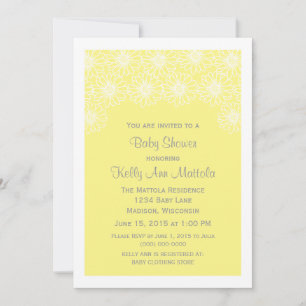 Yellow Whimsical Daisies Baby shower nodigt uit Kaart