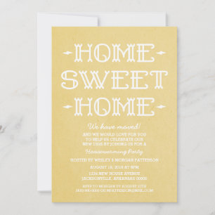Yellow Whimsical Sweet Home Housewarming Party Kaart