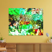 Yellow white abstract Stretched Canvas,Joy calming Canvas Afdruk (Insitu (Woonkamer))