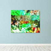 Yellow white abstract Stretched Canvas,Joy calming Canvas Afdruk (Insitu (Houten vloer))