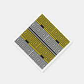 Yellow White Black Greek Key Fret Pattern Design  Servet (Hoek)