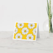 Yellow White Daisy Pattern 2 Bedankkaart (Voorkant)
