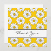 Yellow White Daisy Pattern 2 Bedankkaart (Voorkant / Achterkant)