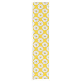 Yellow White Daisy Pattern 2 Korte Tafelloper (Voorkant)