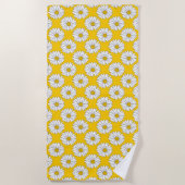 Yellow White Daisy Pattern 2 Strandlaken (Voorkant)