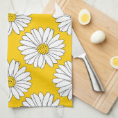 Yellow White Daisy Pattern 2 Theedoek (Quarter Fold)