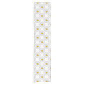 Yellow White Daisy Pattern Korte Tafelloper (Voorkant)