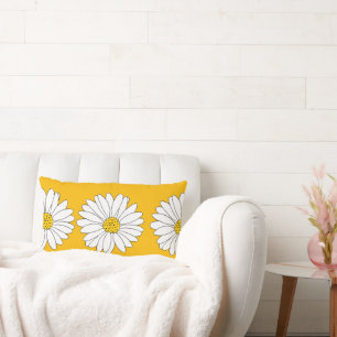 Yellow White Daisy Pattern Kussen