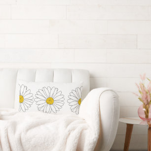 Yellow White Daisy Pattern Kussen