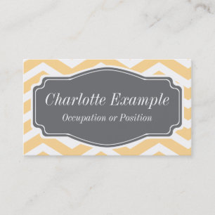 Yellow White Grey Chevron Personal Visitekaartje