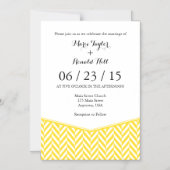 Yellow White Magnetic Herringbone Wedding Invite Magnetische Uitnodiging (Voorkant)