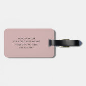 Yellow & White striped Shadow Monogram blush pink Bagagelabel (Achterkant horizontaal)
