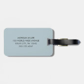 yellow & white striped Shadow Monogram retro party Bagagelabel (Achterkant horizontaal)