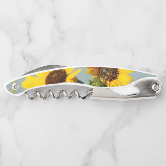 Yellow Wild Sunflowers with Bee Photograph Kurkentrekker