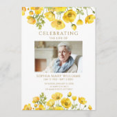 Yellow Wildflowers Funeral Order of Service Programma (Voorkant)