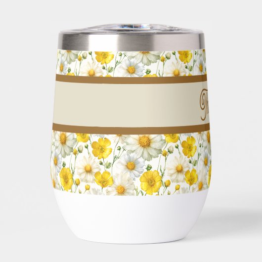 Yellow Wildflowers Pattern Monogram Name (Avant)