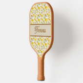 Yellow Wildflowers Pattern Monogram Name Pickleball Paddle (Links)