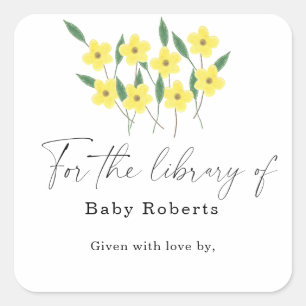 Yellow Wildflowers - voor de bibliotheek van Vierkante Sticker
