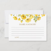 Yellow Wilflowers Funeral Share a Memory Kaart (Voorkant)