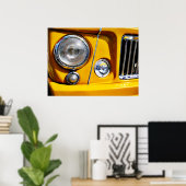 Yellow Willys Jeep Station Wagon koplamp Poster (Thuiskantoor)